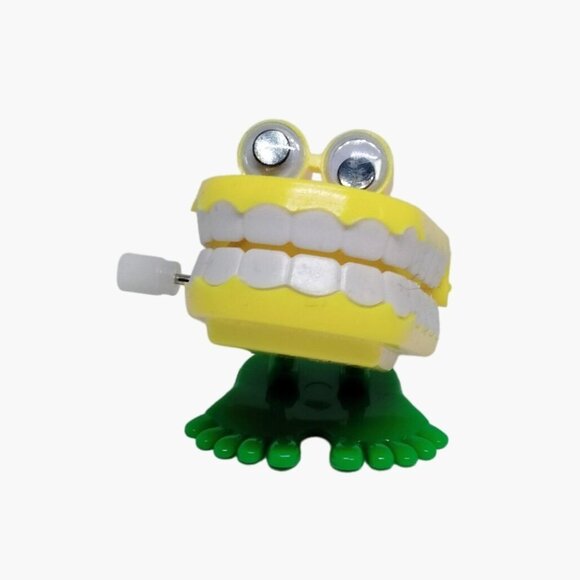 Wind Up Chattering Teeth  Walling Dentures Toy Yellow Creeping Hungry Toy - Picture 2 of 6